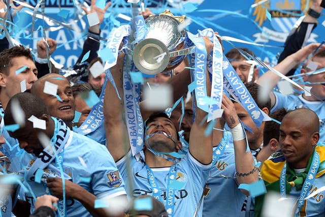 Manchester City will be presented with the Premier League trophy on Sunday