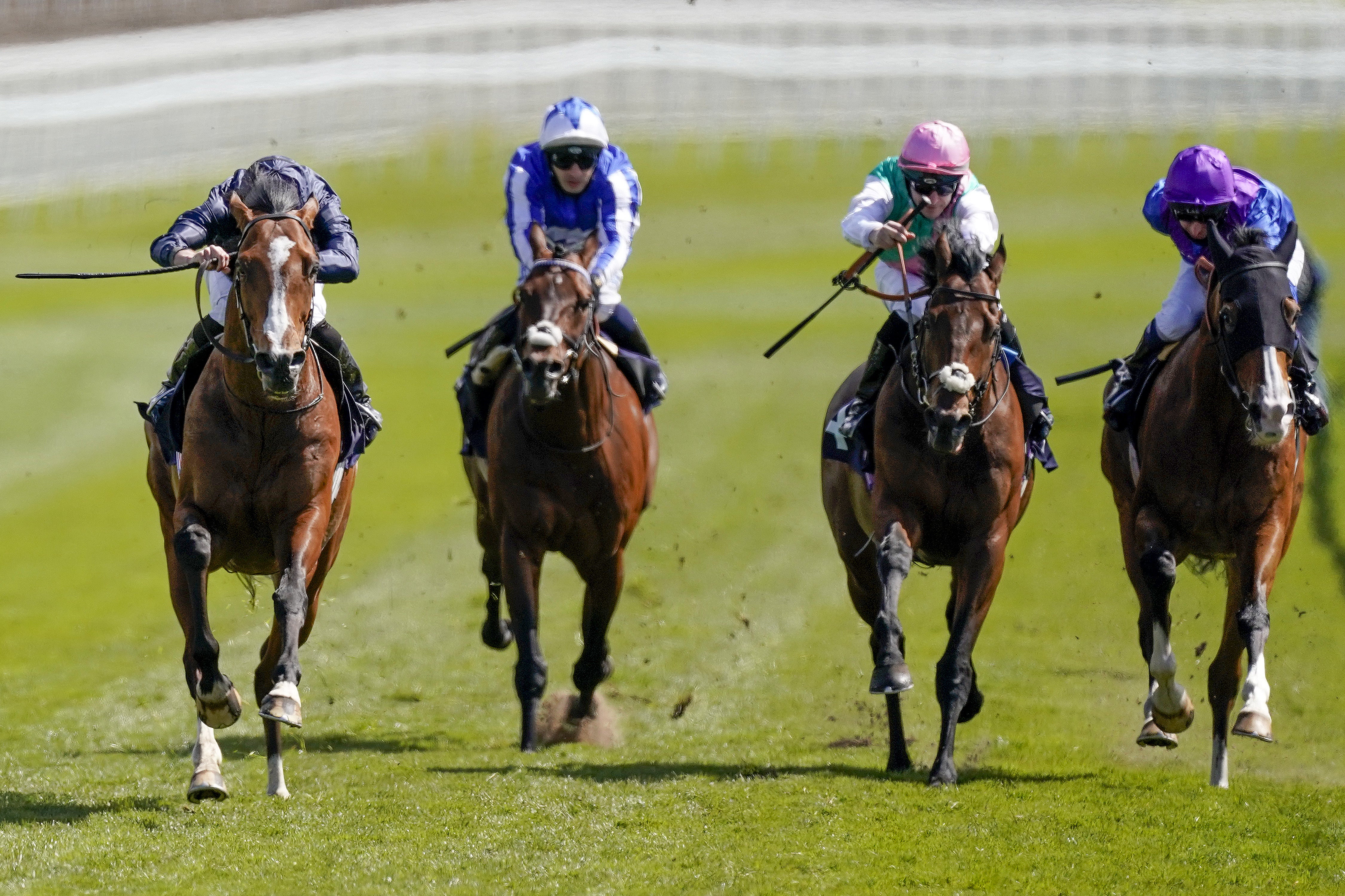 Sangarius (pink hat) chased home Armory (left) at Chester