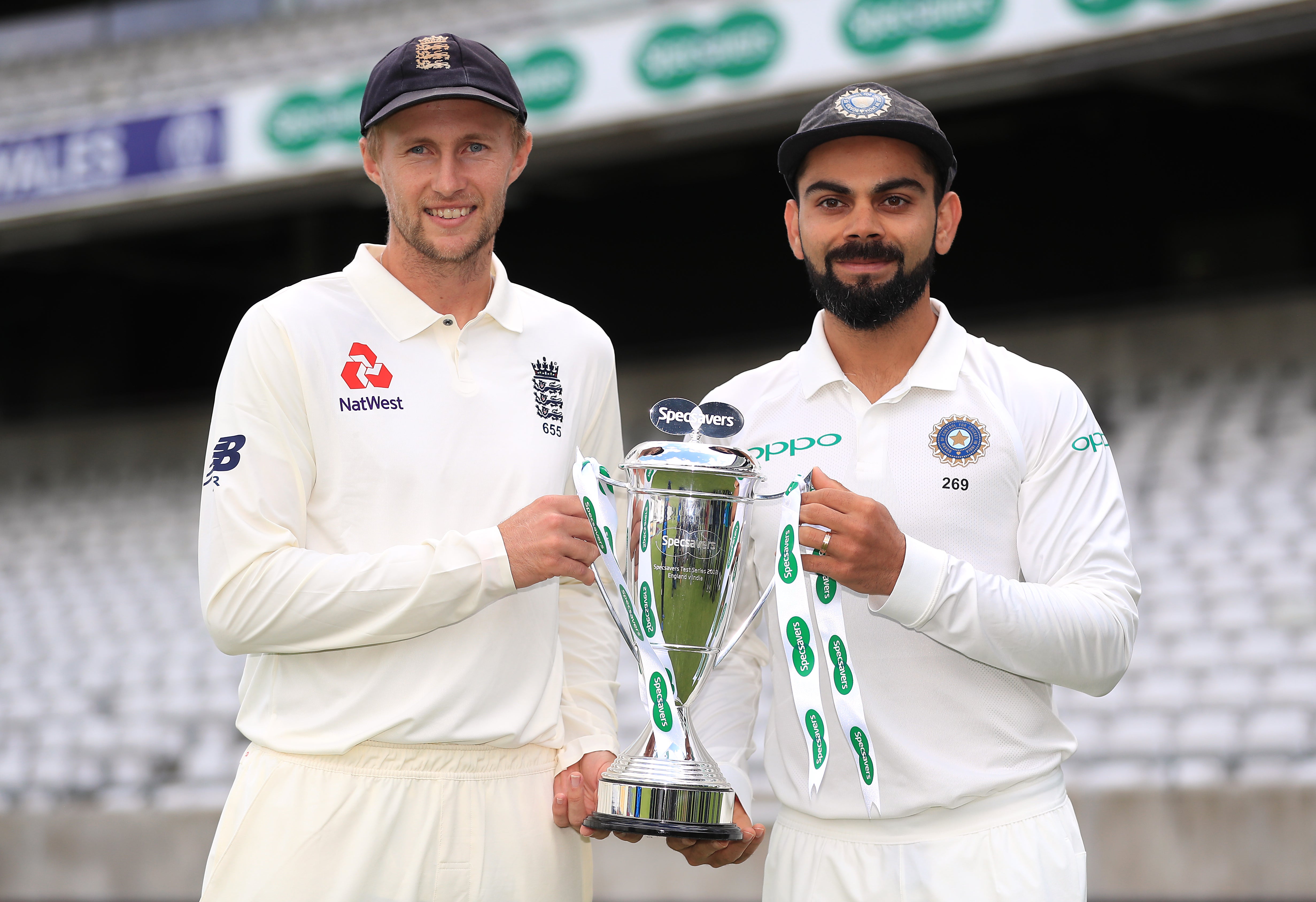 Englad captain Joe Root (left) and India captain Virat Kohli