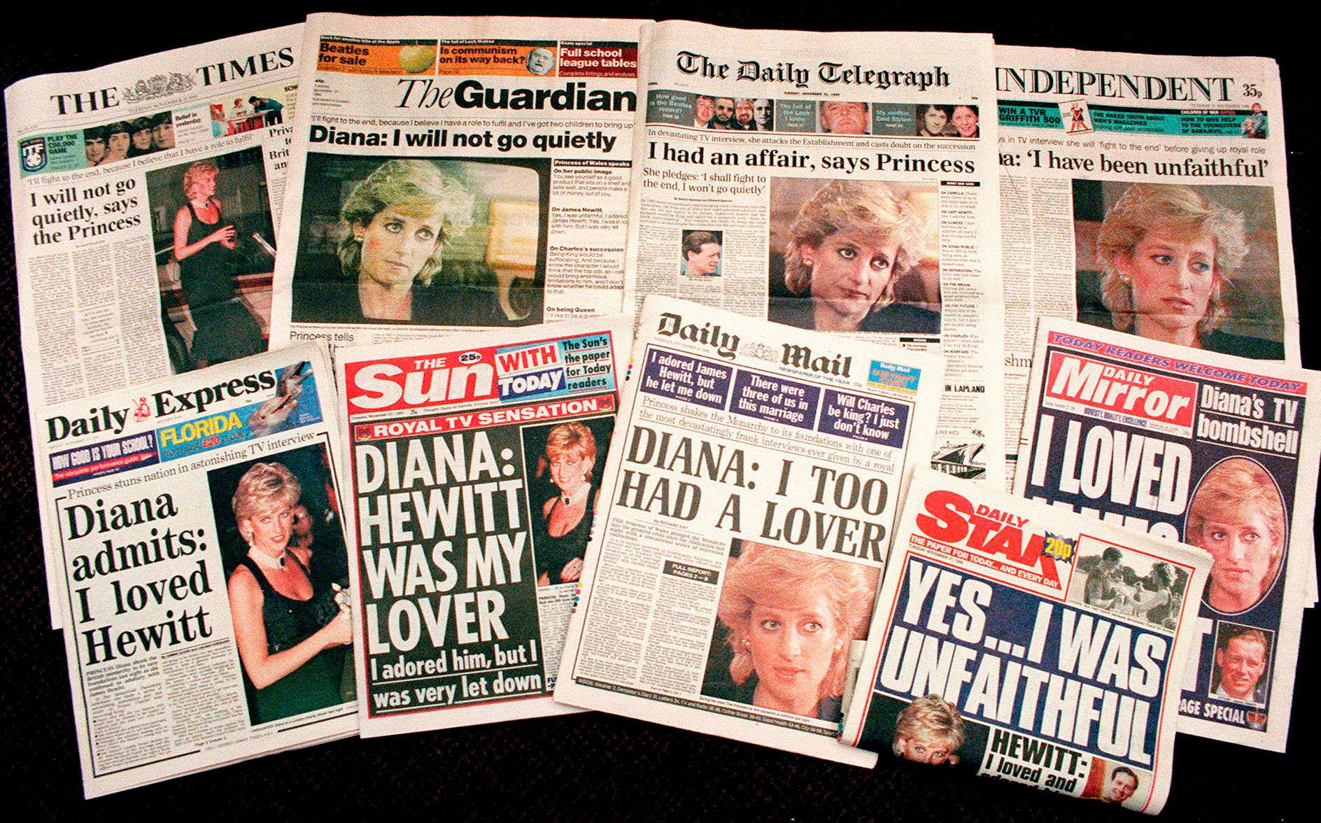 <p>Press reaction to the BBC’s Princess Diana interview in 1995</p>
