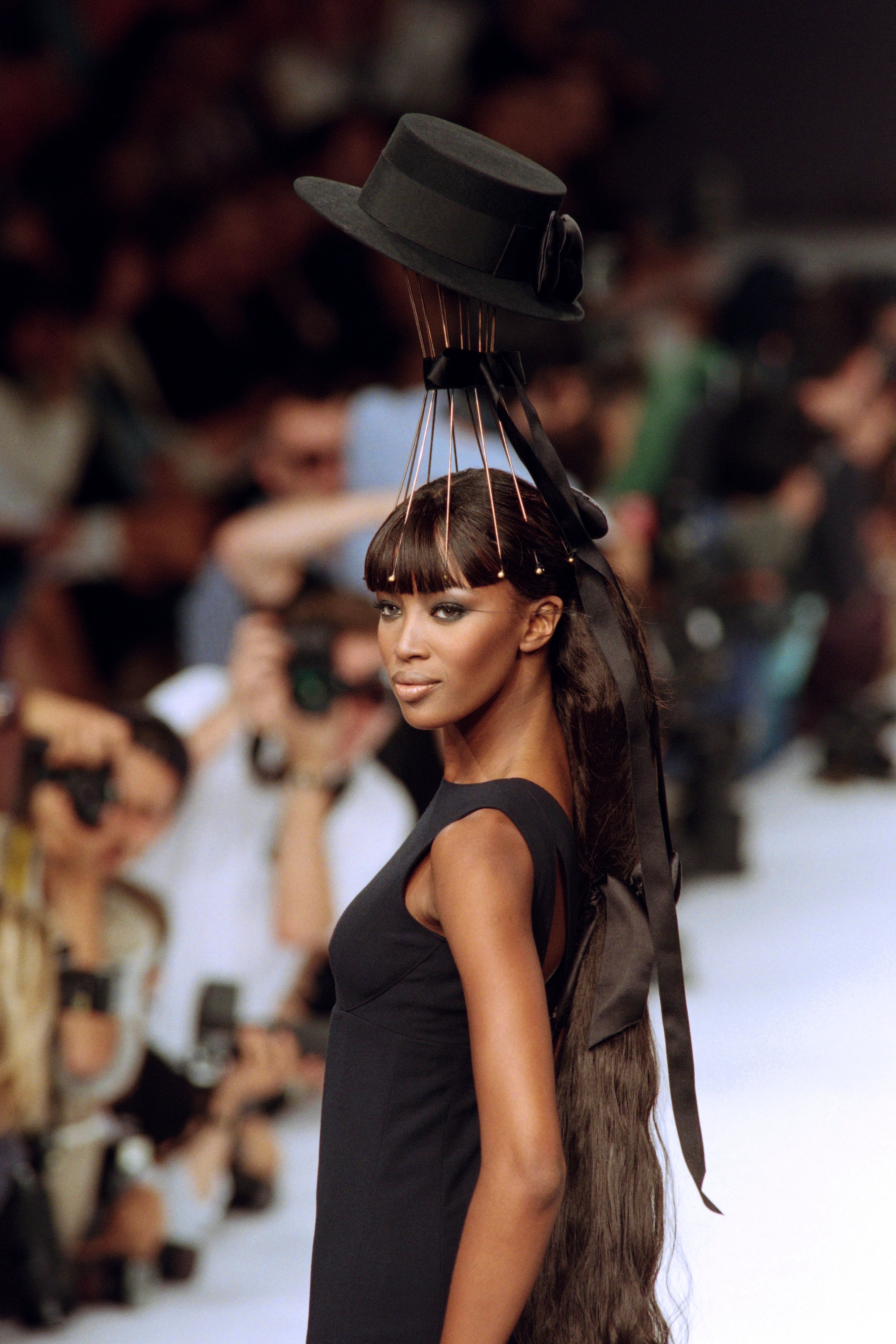 The early years: On the catwalk in Paris in 1995