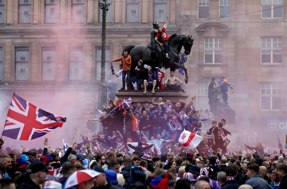 Police officer fined for joining Rangers fans’ party in George Square