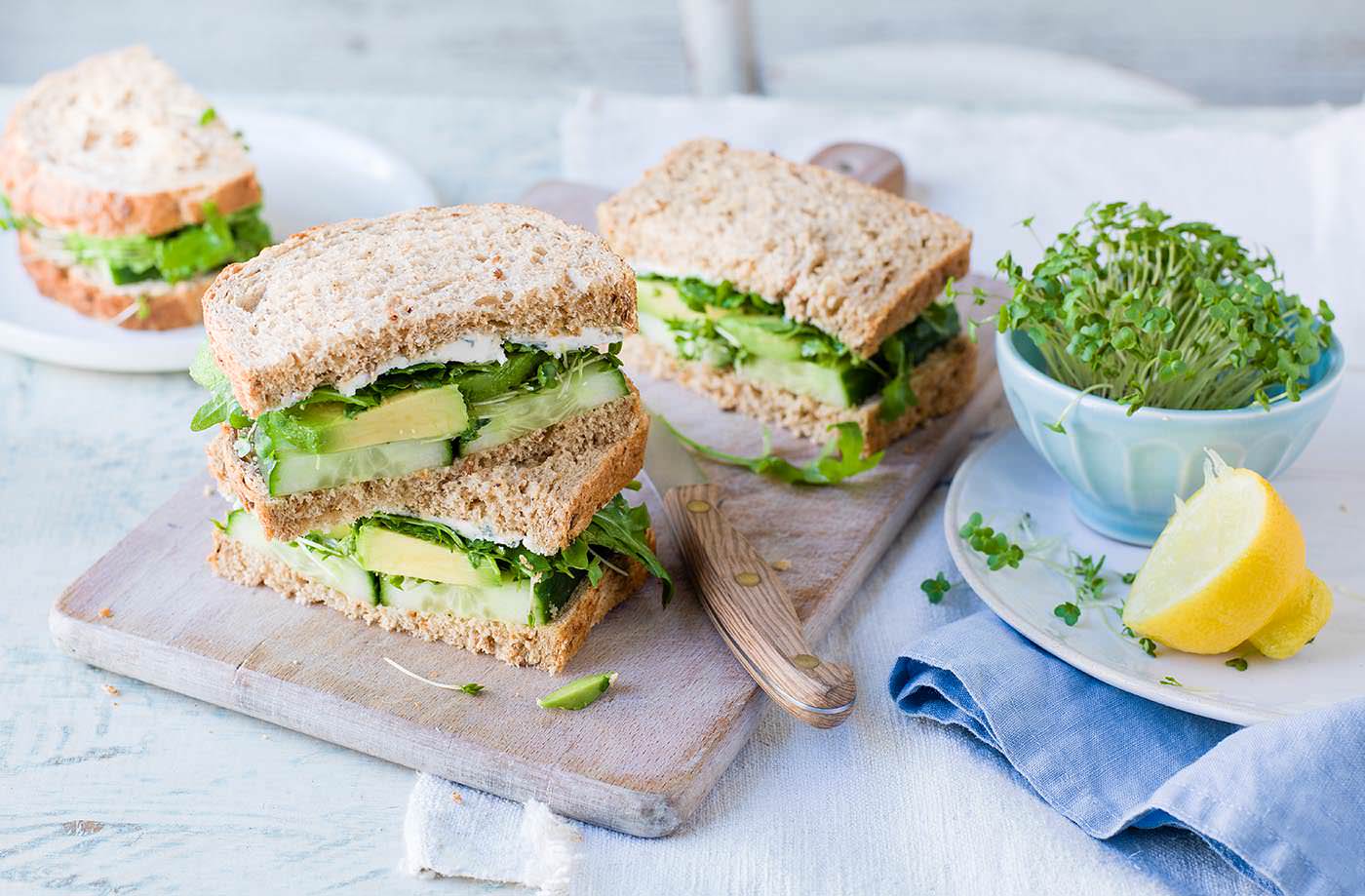 This gloriously green sarnie is sure to rouse some serious lunch envy
