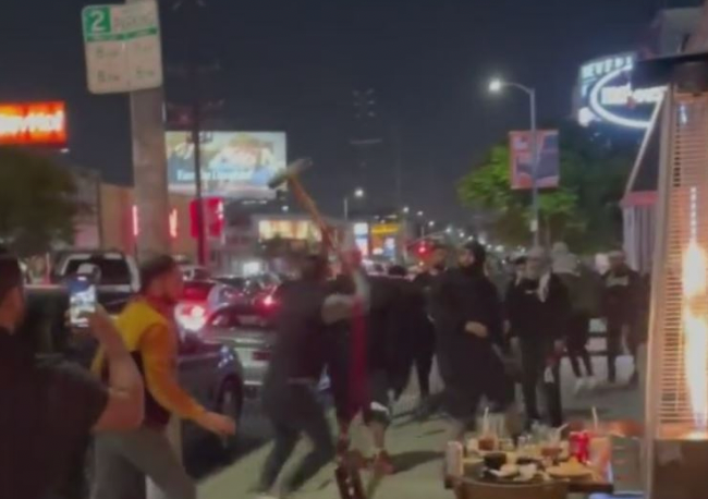 Violence broke out outside a sushi restaurant in LA as Jewish diners were attacked