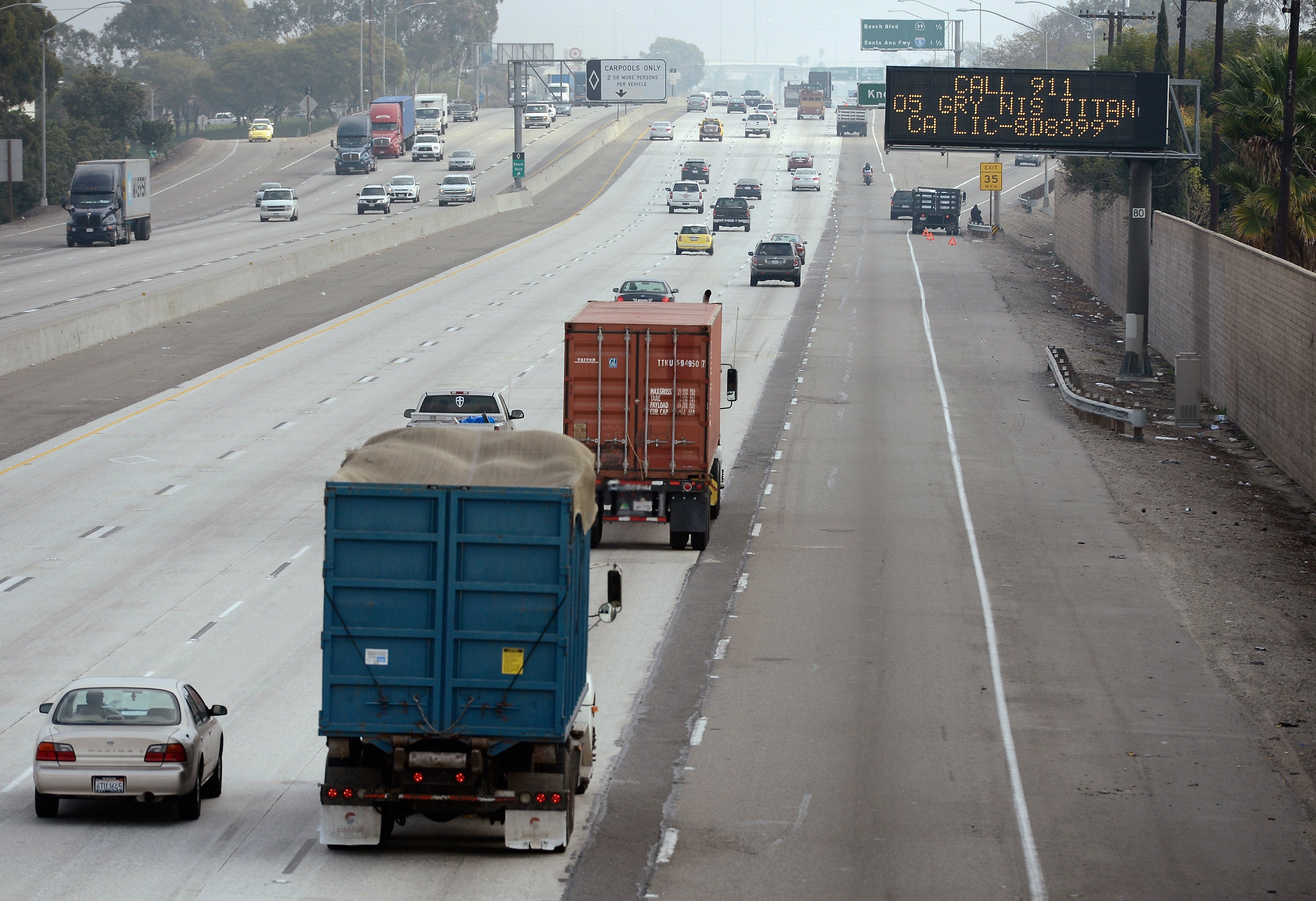 Dozens of drivers report being fired upon when driving down the 91 Freeway in California