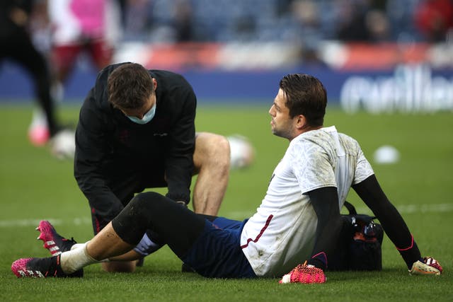 Fabianski suffered a knee injury in the warm-up at West Brom on Wednesday