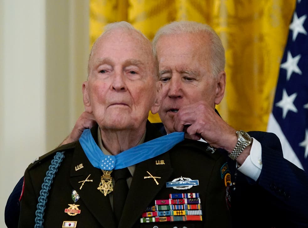Joe Biden presents the Medal of Honor to retired US Army Col. Ralph Puckett