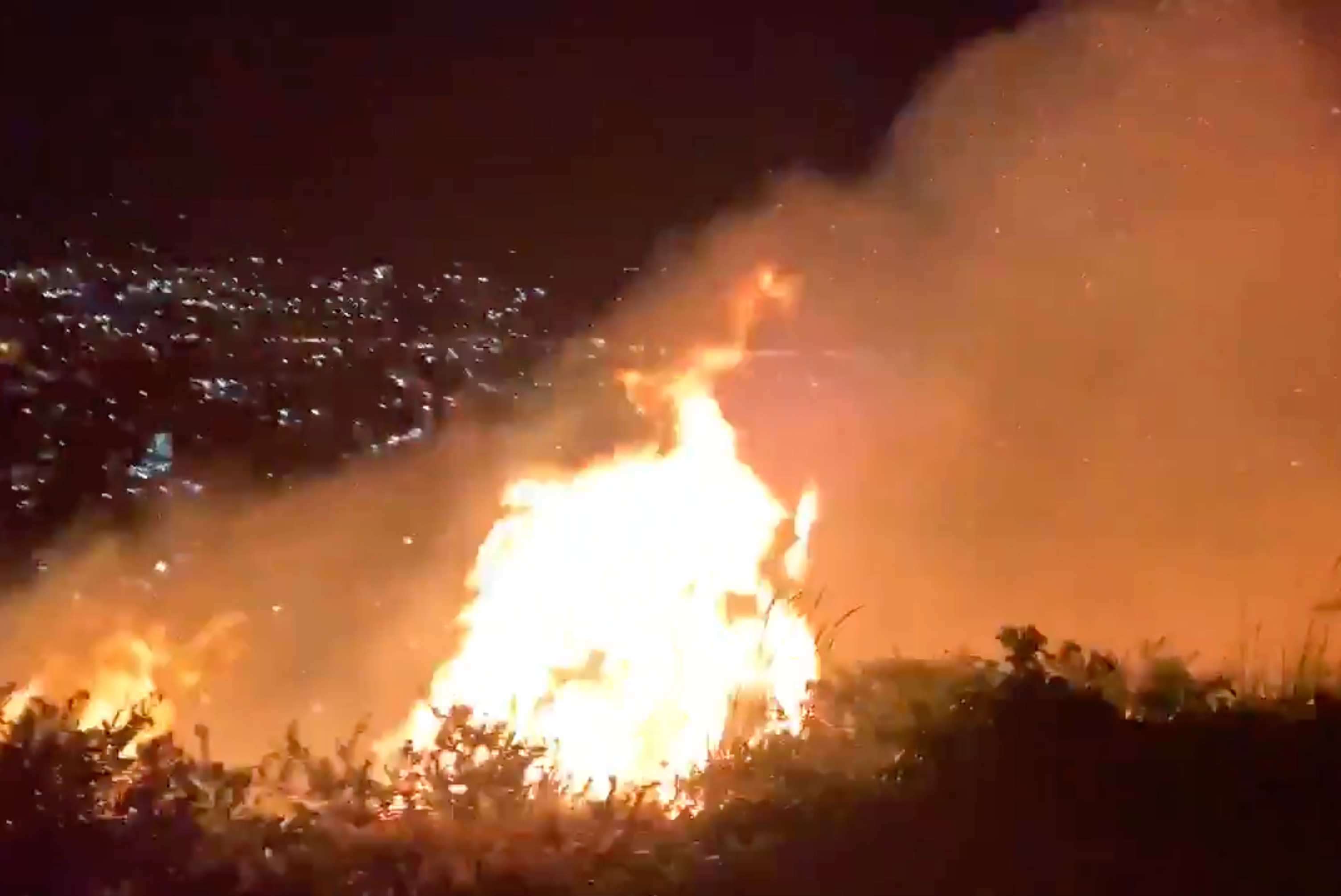 The Loma Fire creeps up dangerously close to the KEYT-TV station in Santa Barbara, California