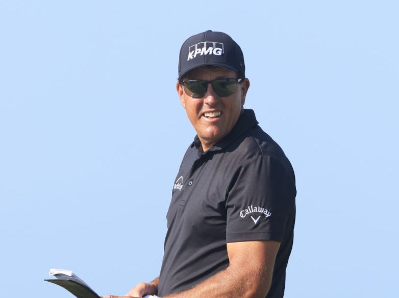 Phil Mickelson shares the lead at the PGA Championship