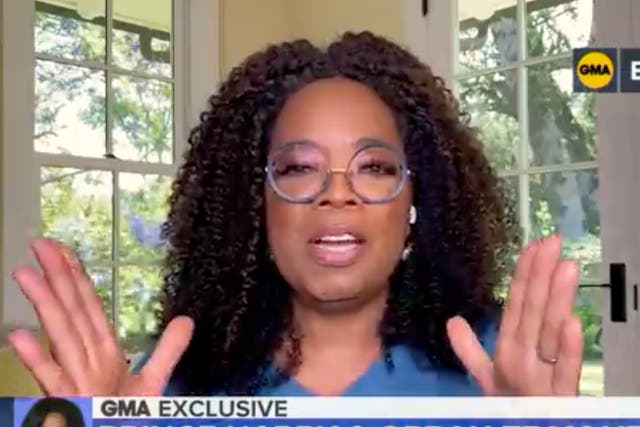 Oprah Winfrey speaks on Good Morning America about Prince Harry’s dedication during the production of the their new documentary series, The Me You Can’t See