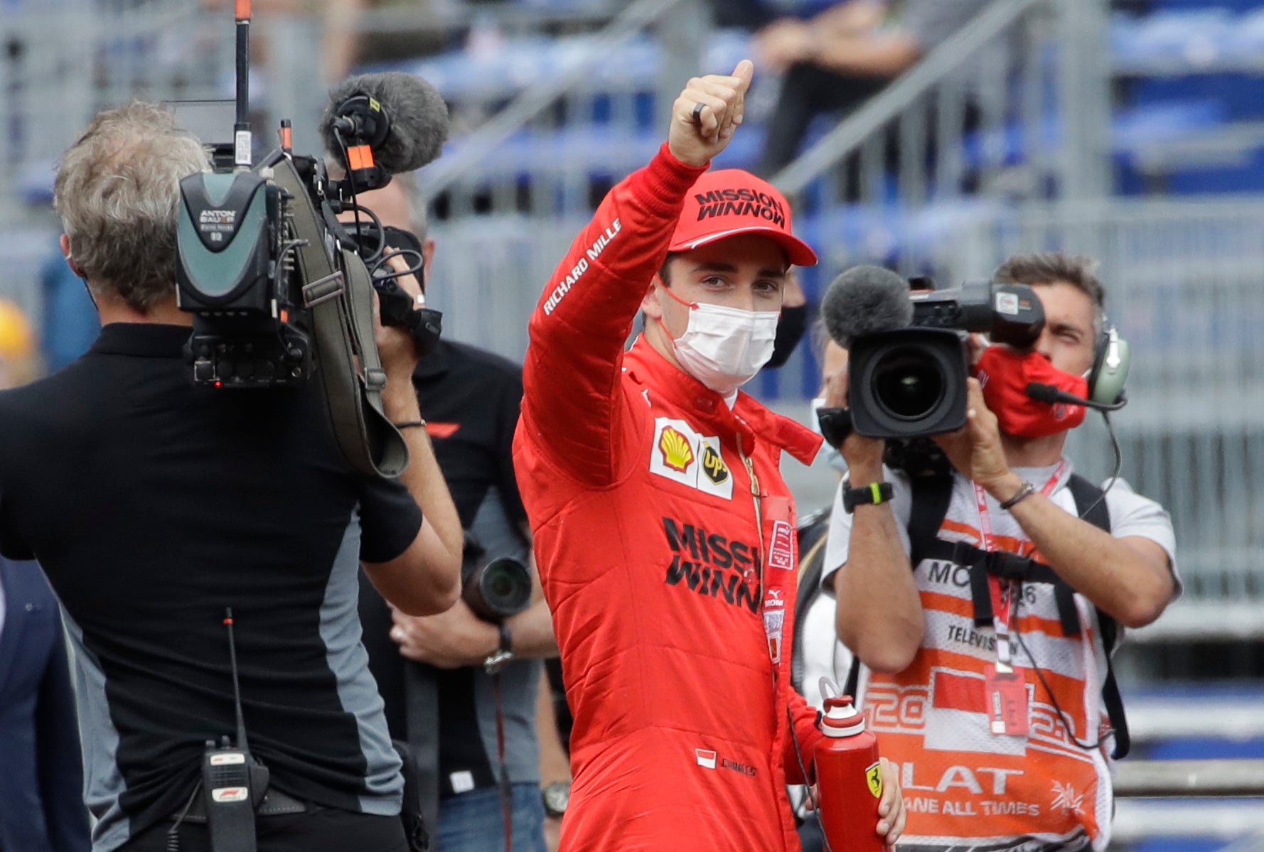 Charles Leclerc claimed pole despite a heavy crash at the end of qualifying