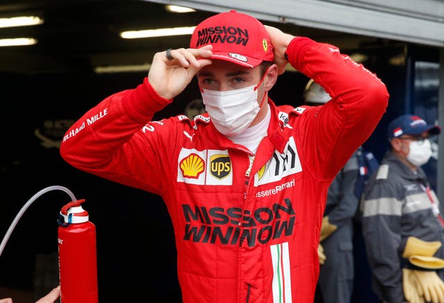 Charles Leclerc faces an anxious wait to see how badly damaged his Ferrari is