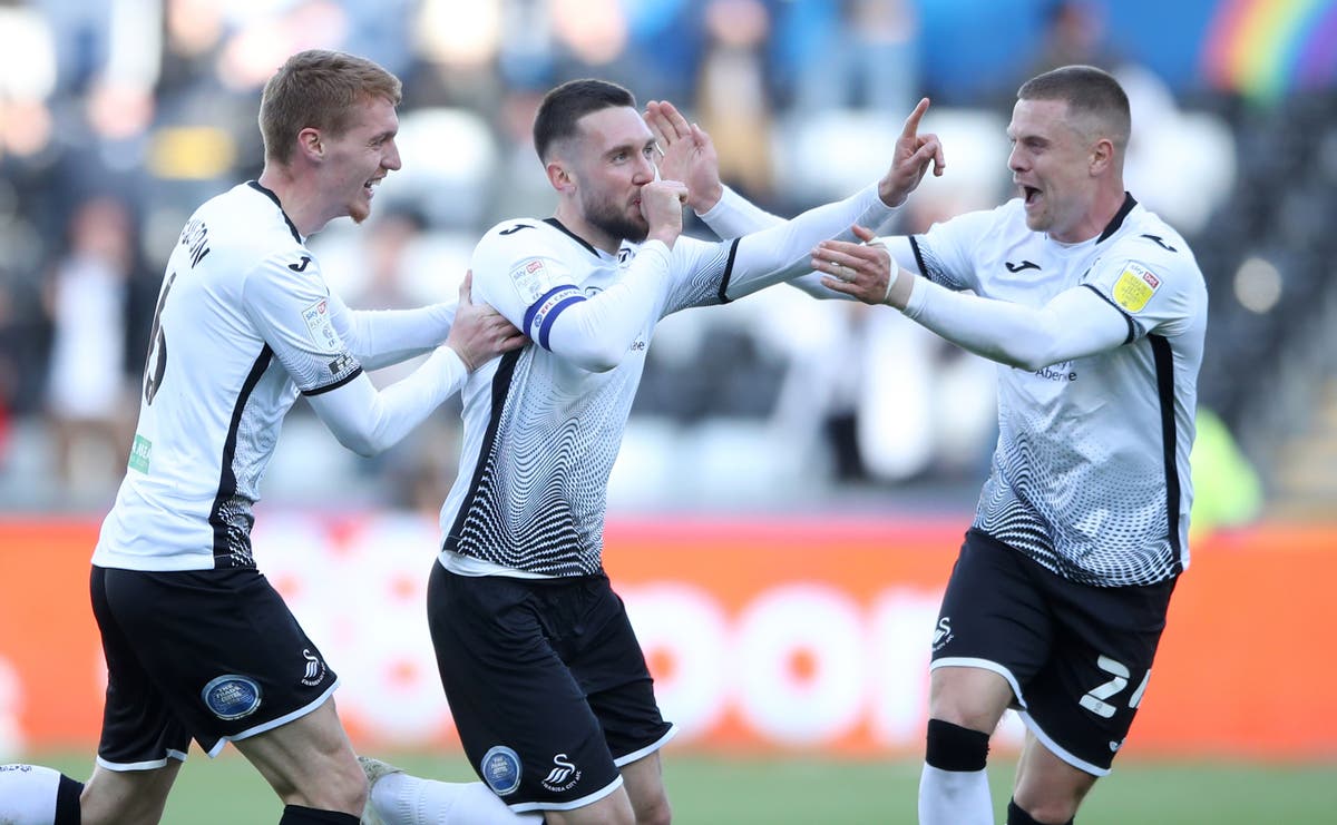 Swansea hold on against Barnsley to book Championship play-off final place