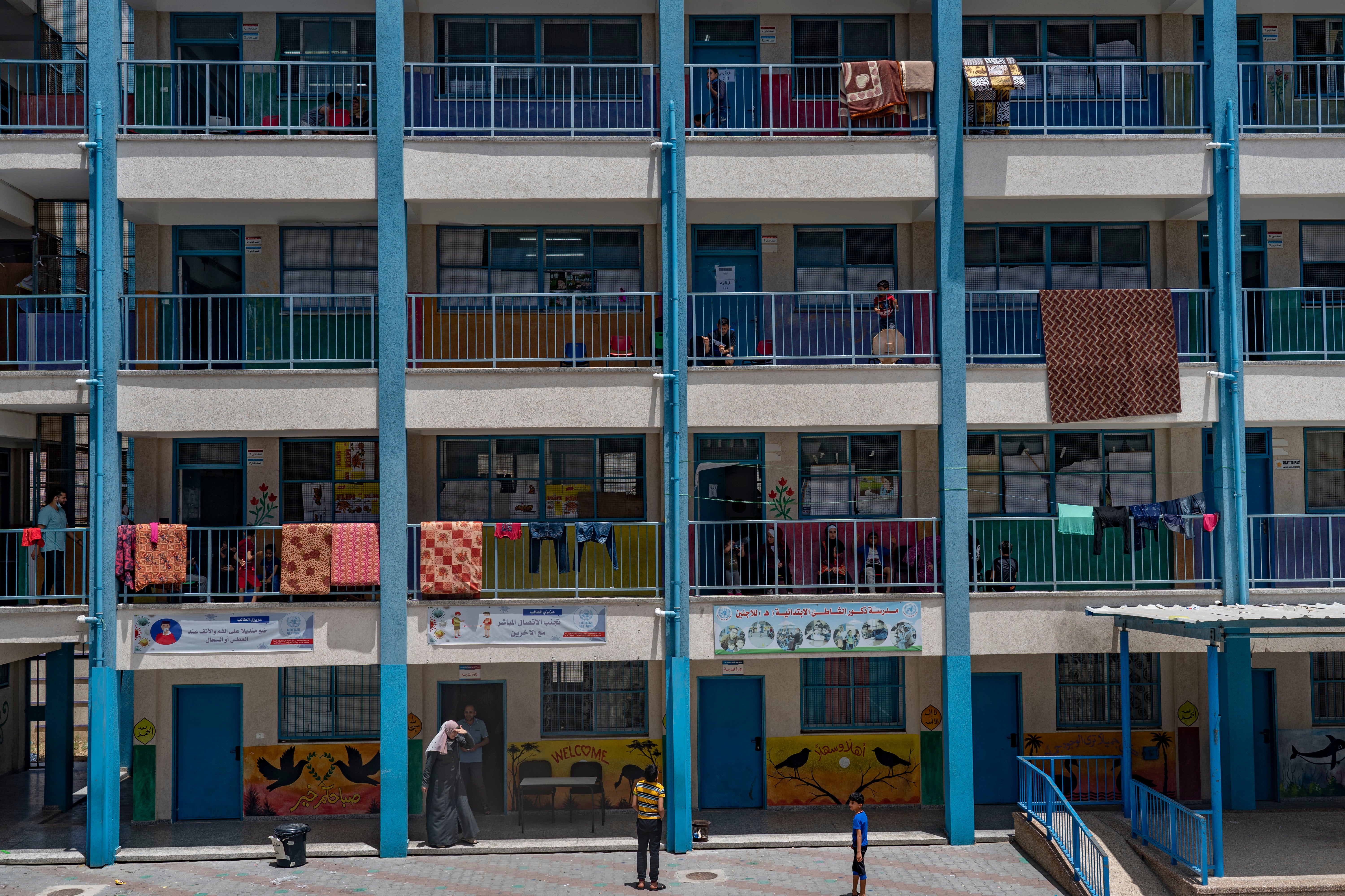 Each classroom of this boys’ school in Gaza houses a family whose homes have been destroyed