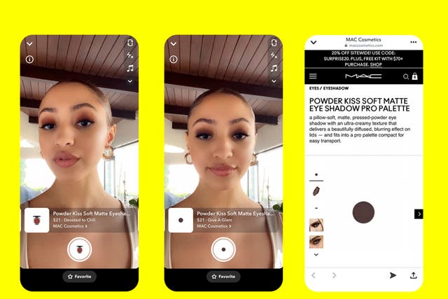 Snapchat’s new dynamic AR lenses allow users to ‘try on’ MAC makeup products and buy them through the app