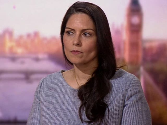 <p>Home Secretary Priti Patel on ‘The Andrew Marr Show’</p>