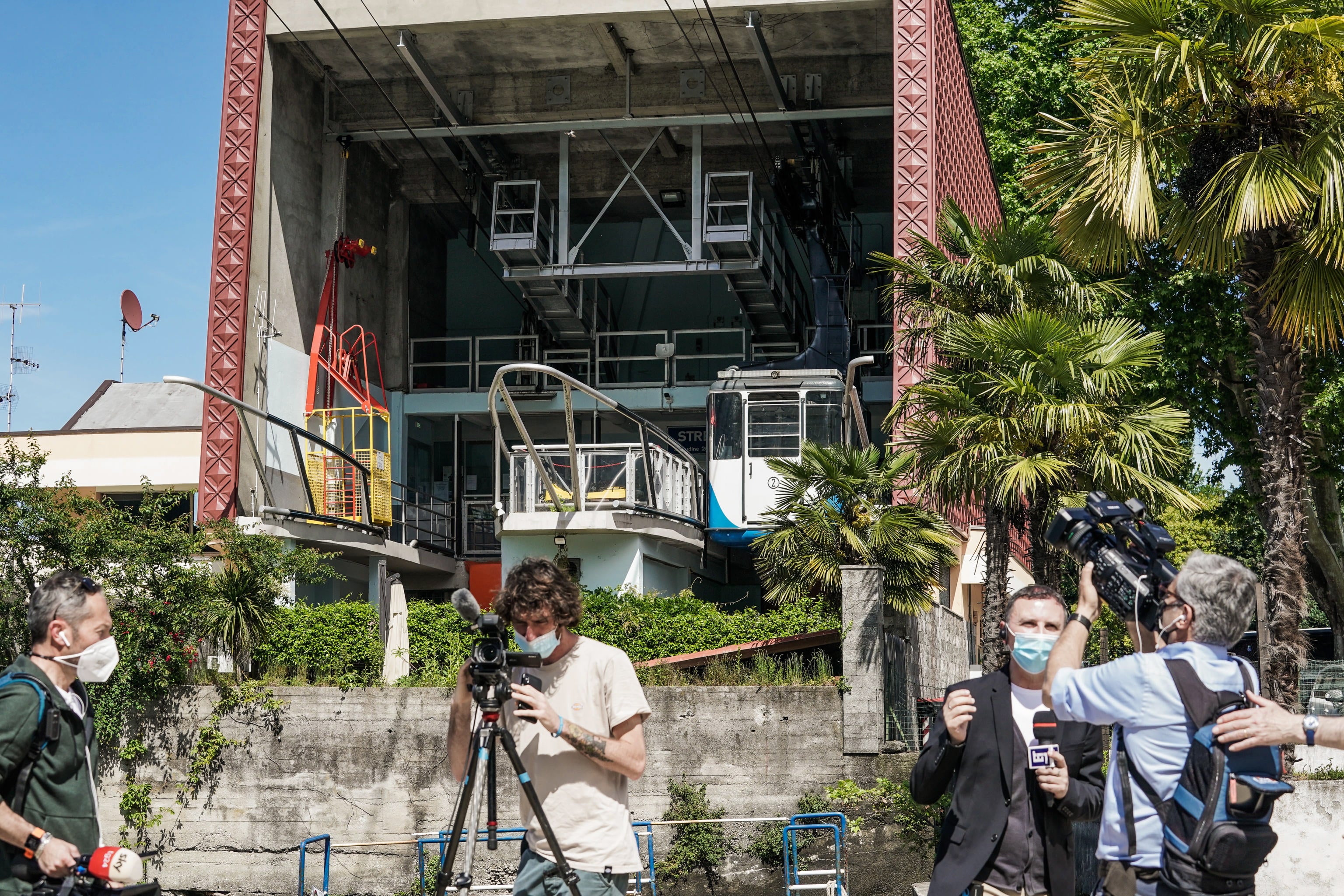 Cable car station at Mottarone end of the Stresa-Mottarone line