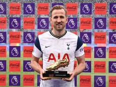 Harry Kane wins Premier League Golden Boot with final day goal against Leicester