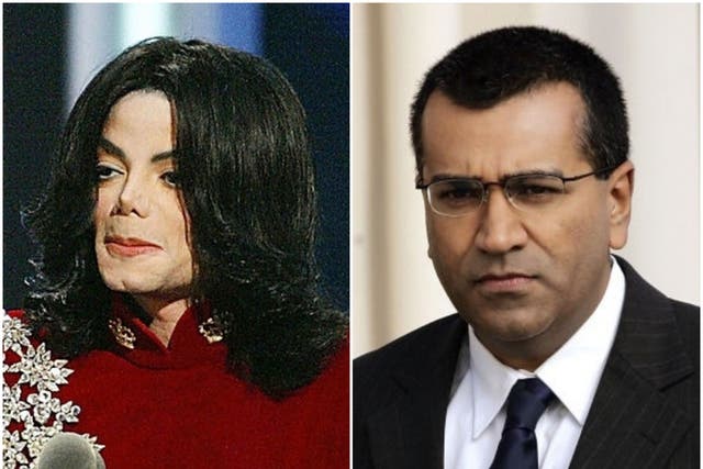 Michael Jackson in 2002, and Martin Bashir at Jackson’s trial in 2005