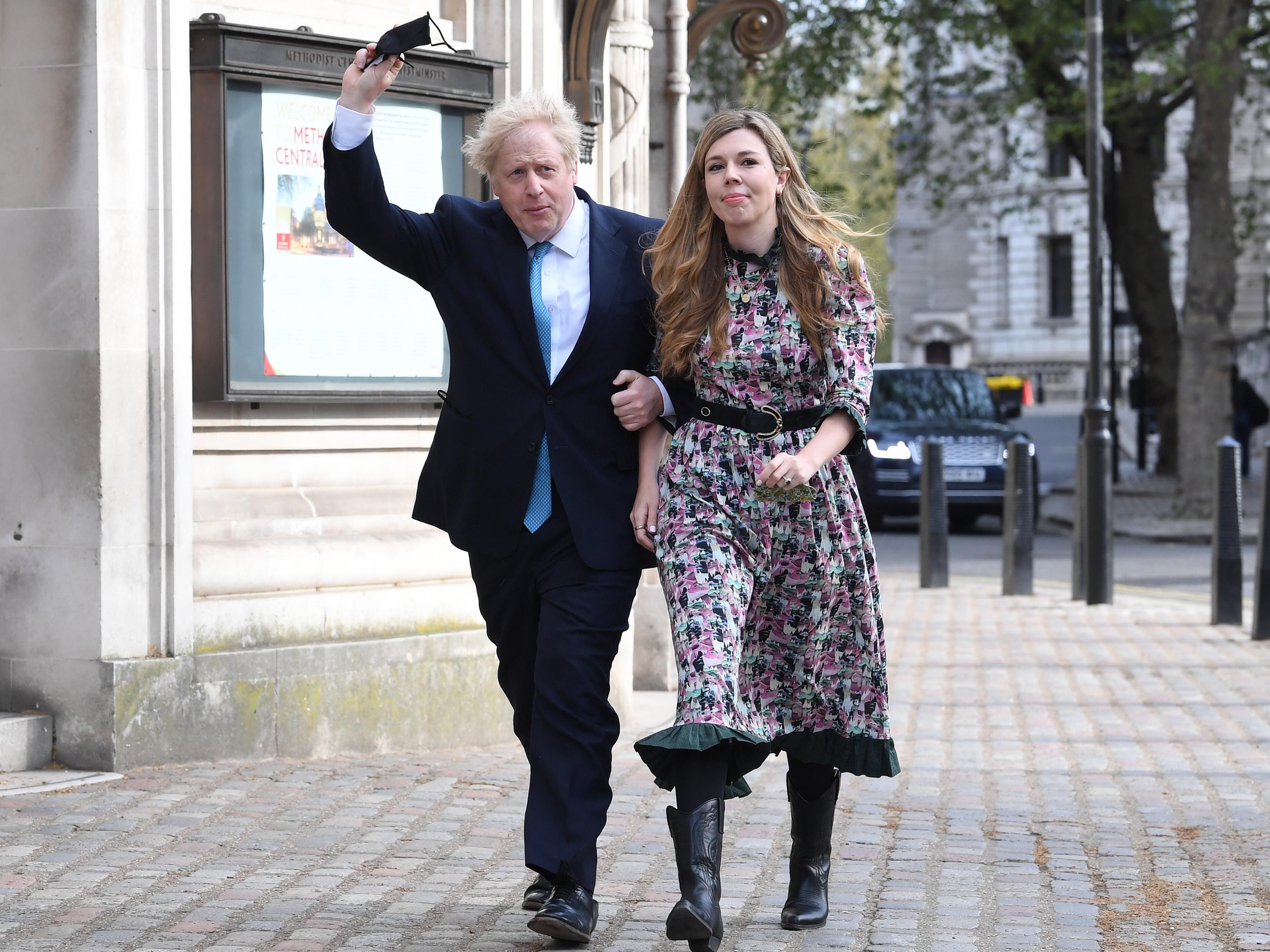 Boris Johnson and his fiancee Carrie Symonds