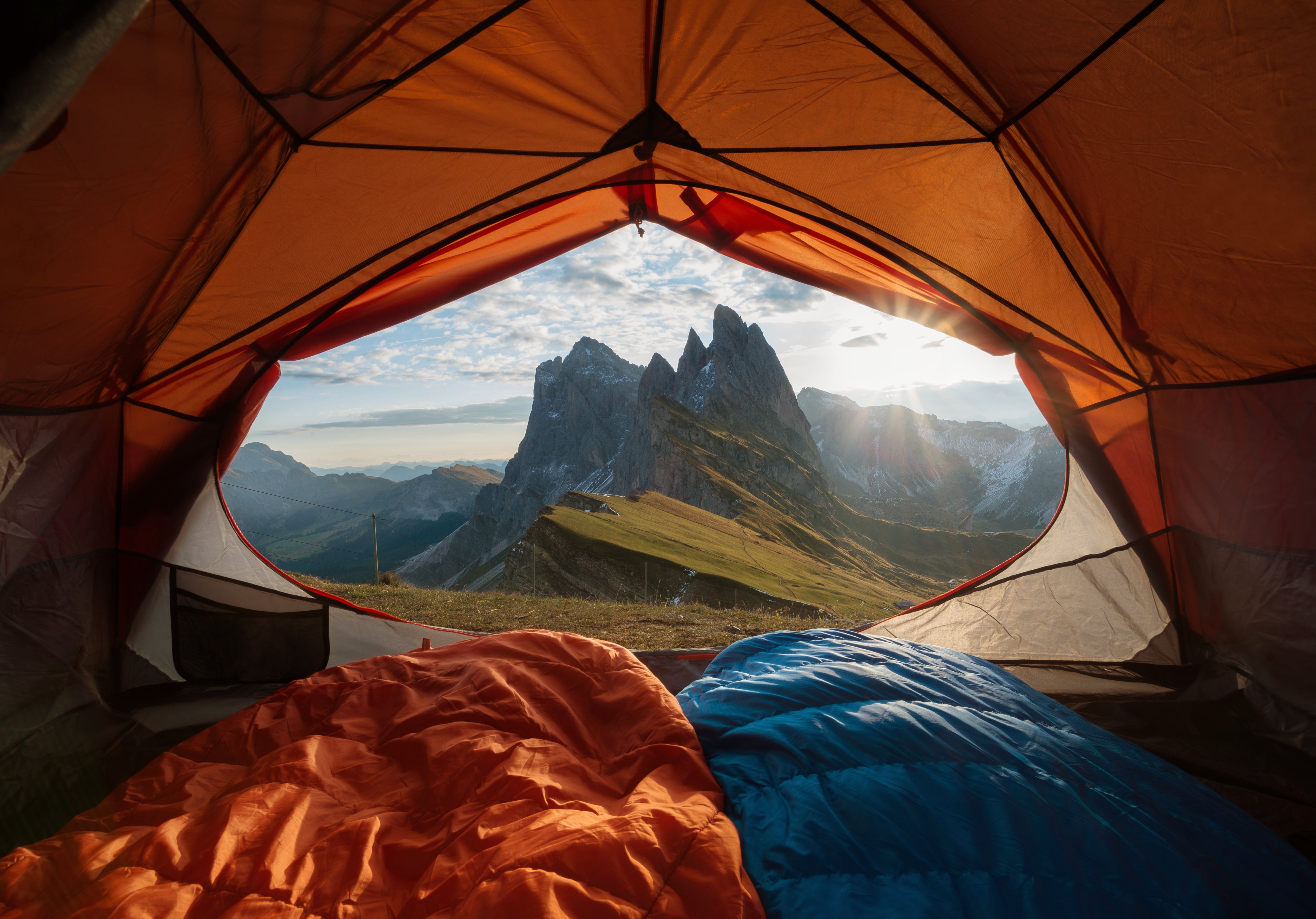 view from a tent