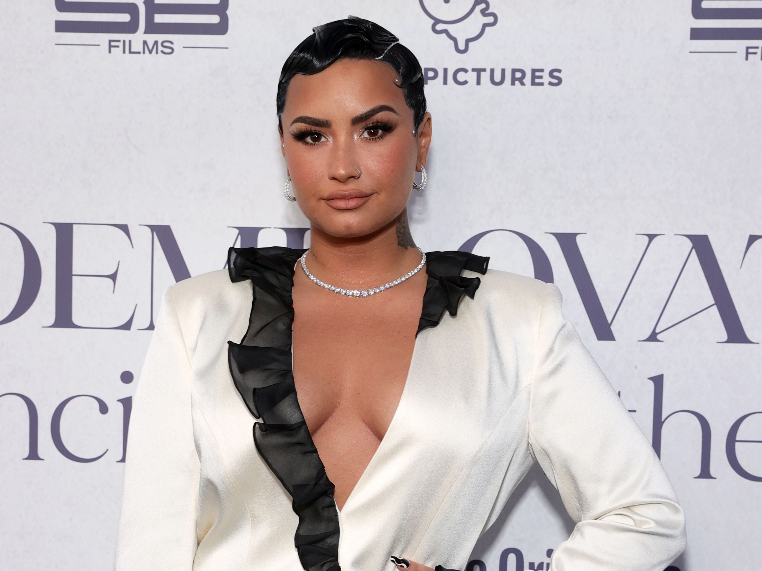 Demi Lovato at the premiere of ‘Demi Lovato: Dancing with the Devil’ on 22 March 2021 in Beverly Hills, California
