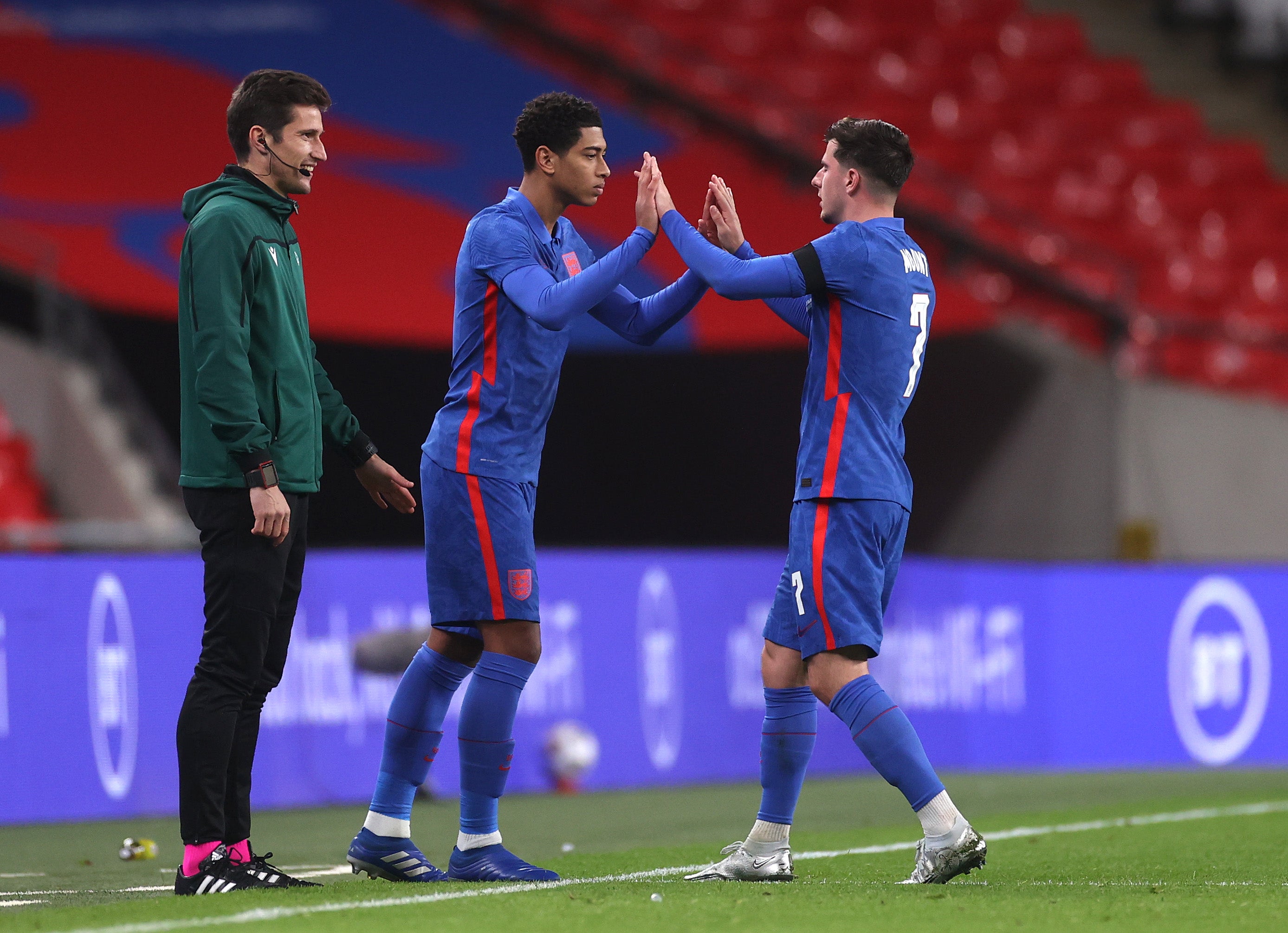 Jude Bellingham (centre) and Mason Mount (right) have strong claims to be picked for England