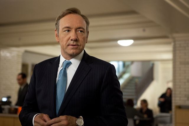 Kevin Spacey in a scene from House of Cards.