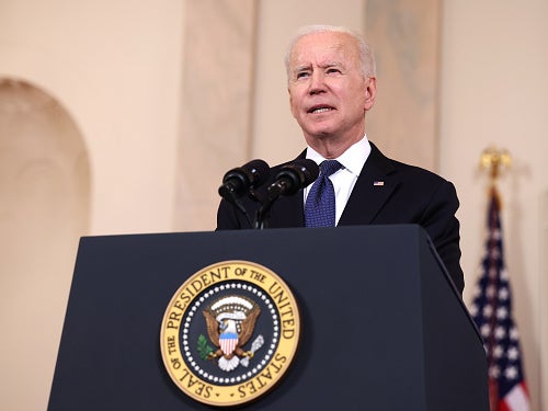 Joe Biden has backed a 15 per cent minimum rate of tax on company profits