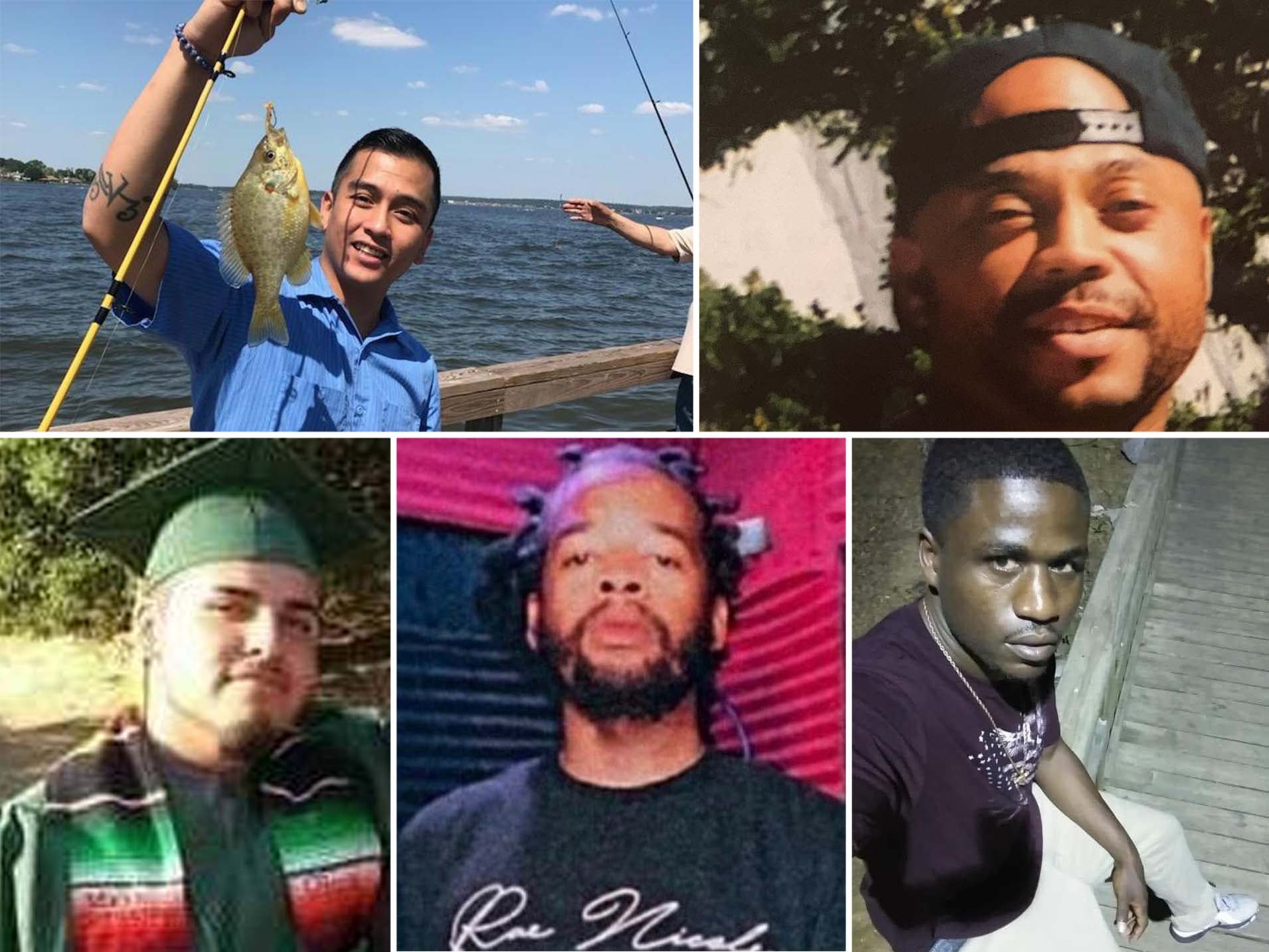 Clockwise from top left: Angelo Quinto, Kurt Reinhold, Kendrell Watkins, Ashton Pinke and Mario Gonzalez were unarmed when killed by police