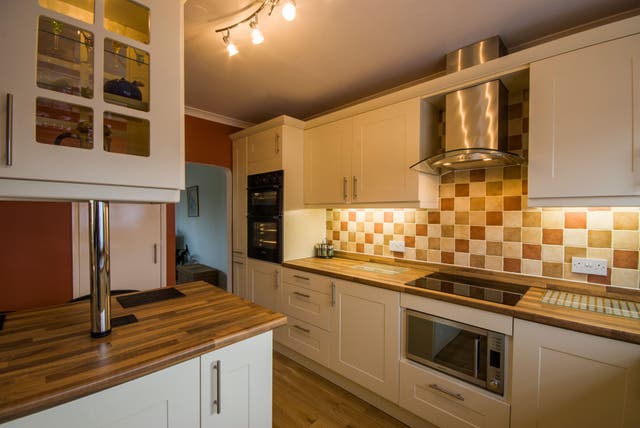 Kitchen with wooden worktops