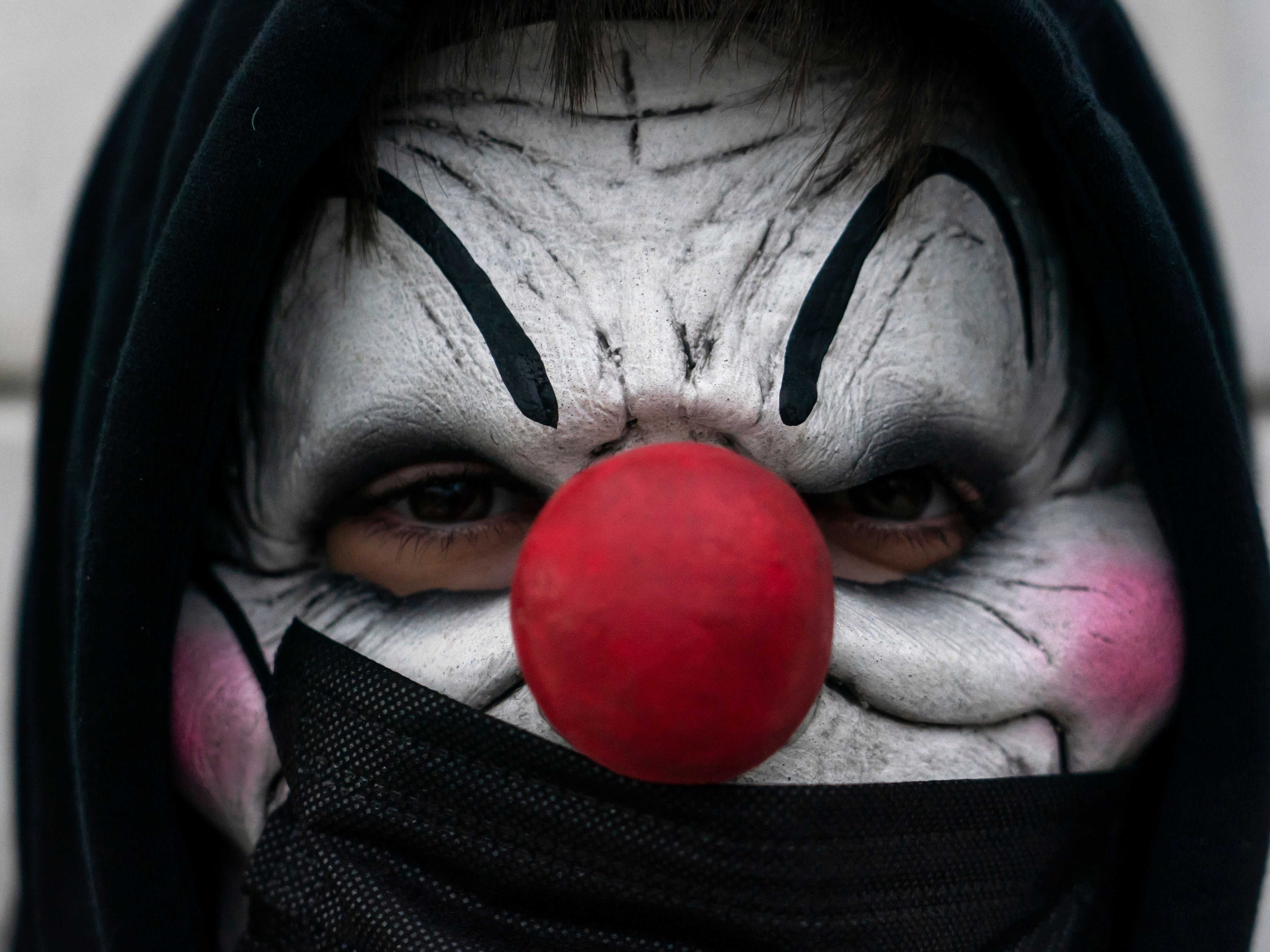 A man in a clown costume