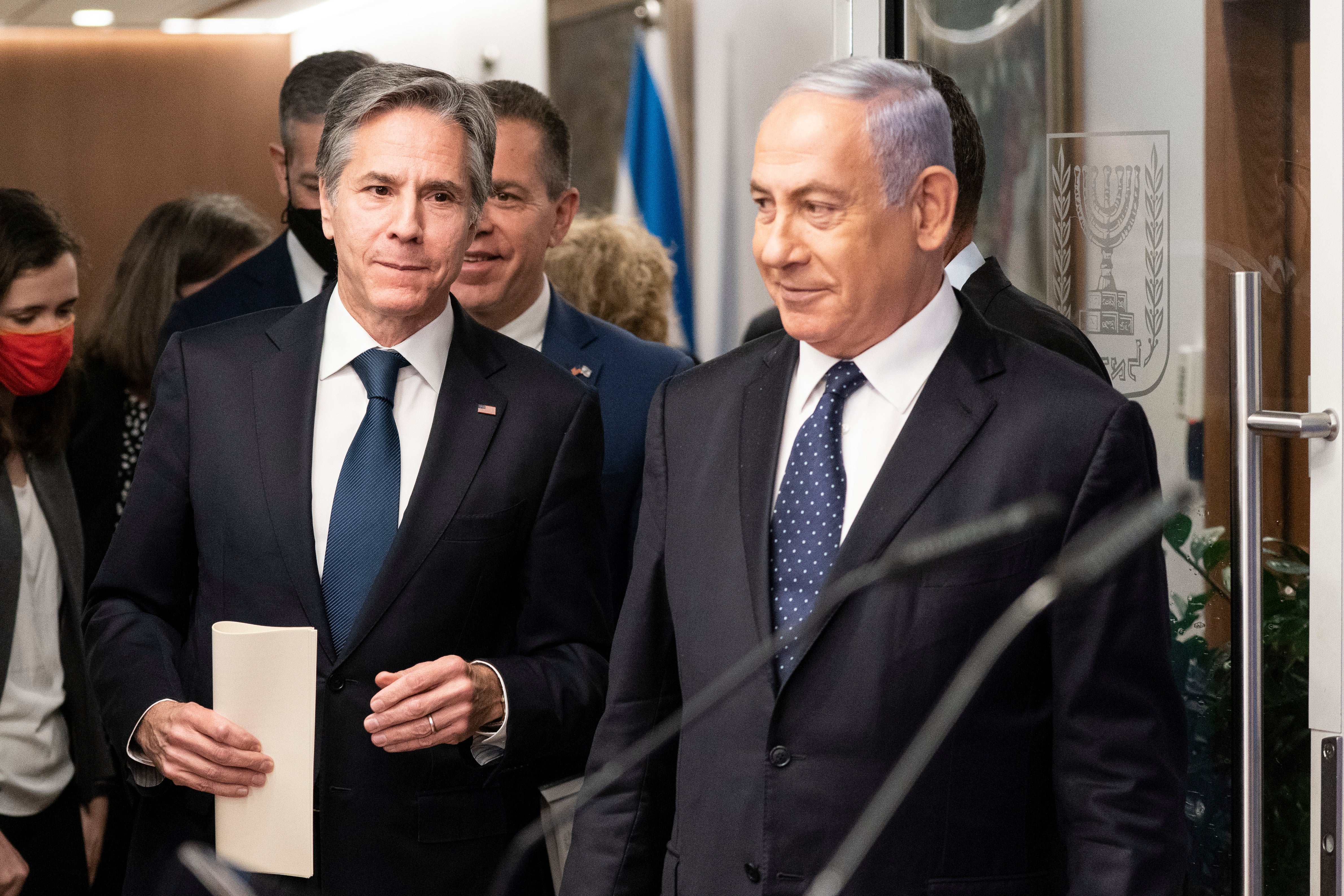 US secretary of state Antony Blinken speaks with Israeli prime minister Benjamin Netanyahu