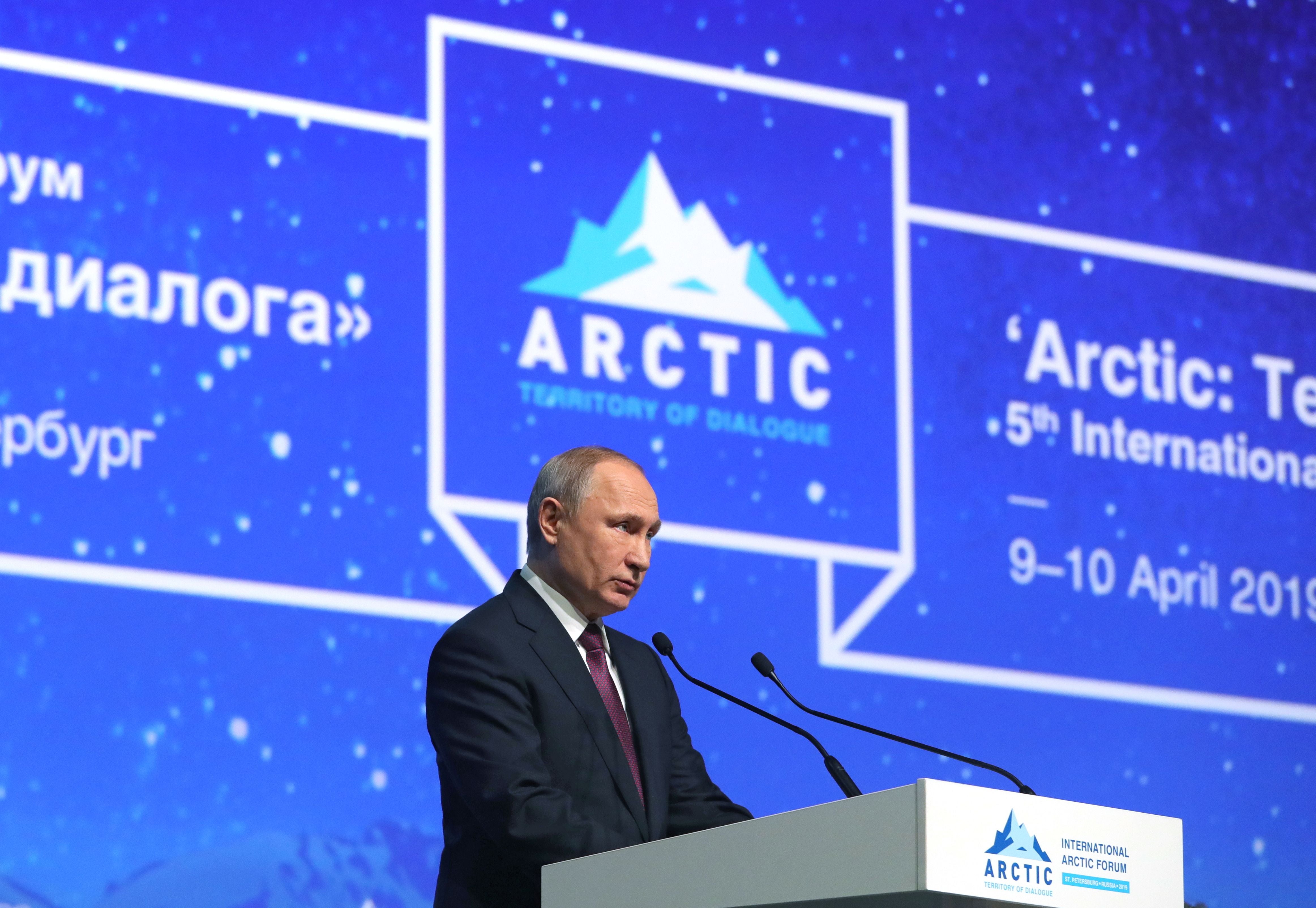 Putin at the International Arctic Forum in Saint Petersburg in 2019