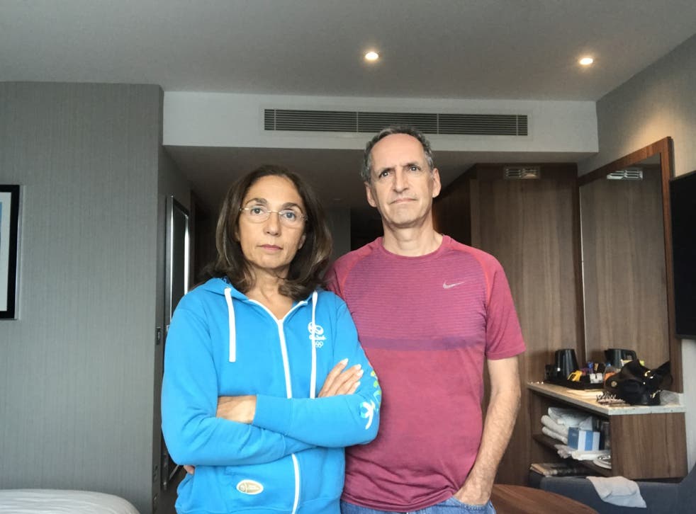 Waiting game: Nadia and David Swan are unable to leave their hotel at Heathrow