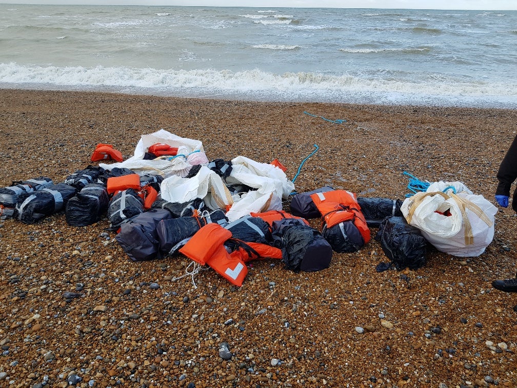 A large number of packages were found on the East Sussex coast