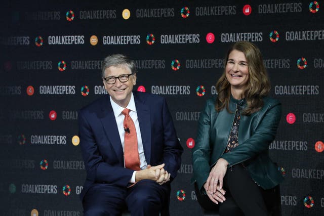 <p>File Bill Gates and his wife Melinda Gates introduce the Goalkeepers event at the Lincoln Center in New York</p>