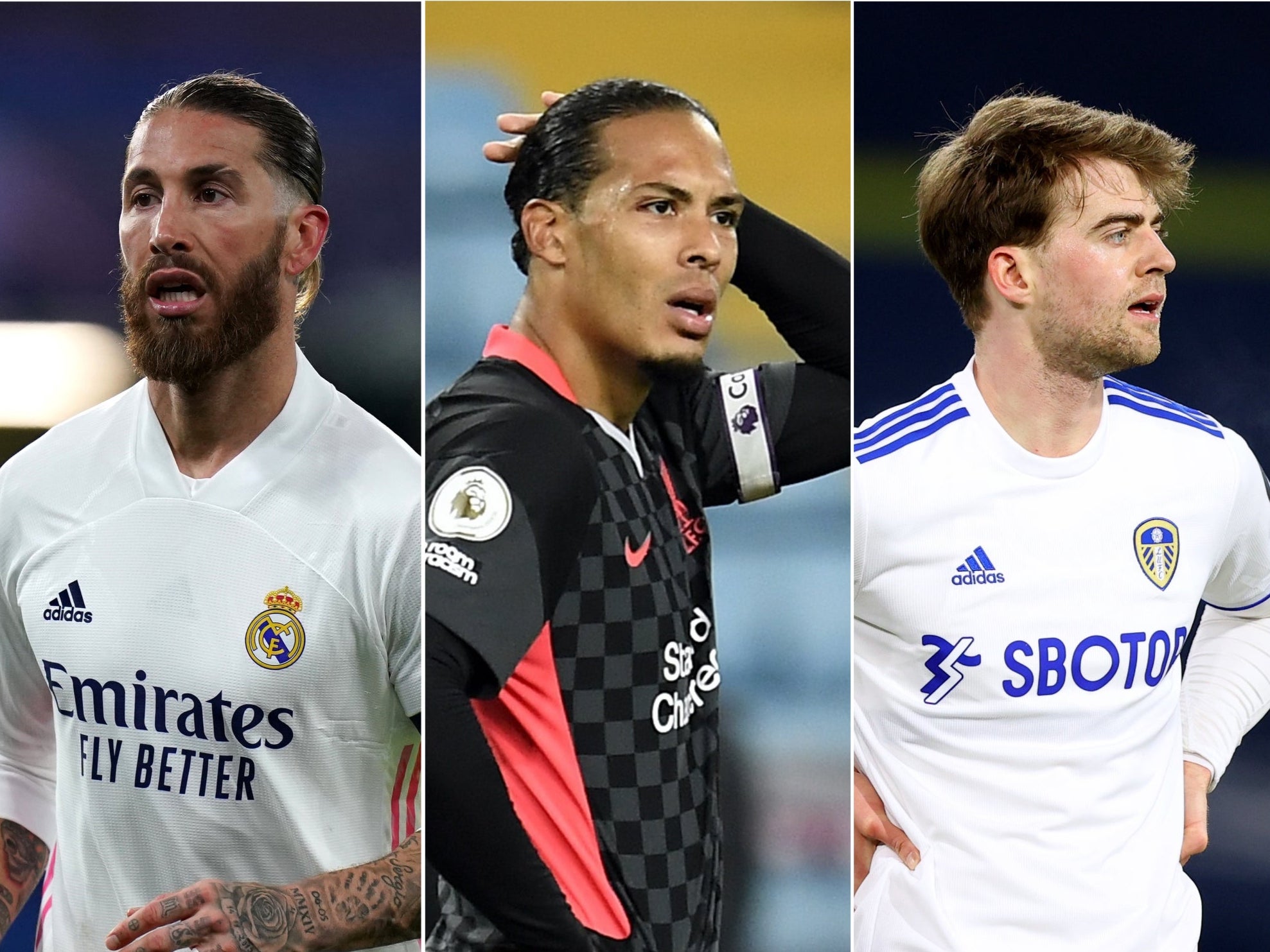 Sergio Ramos, Virgil Van Dijk and Patrick Bamford