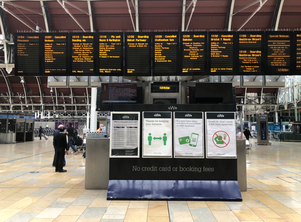 Missing persons: a near-empty Paddington station in London