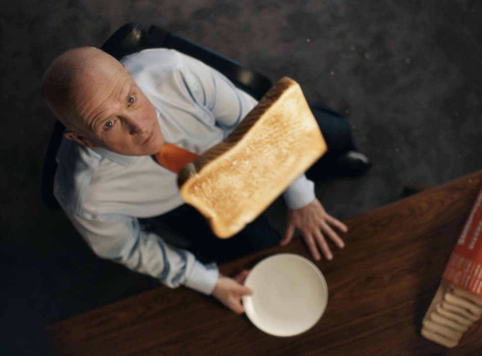 Jonathan Warburton in the new Warburtons advert in which he stars with George Clooney