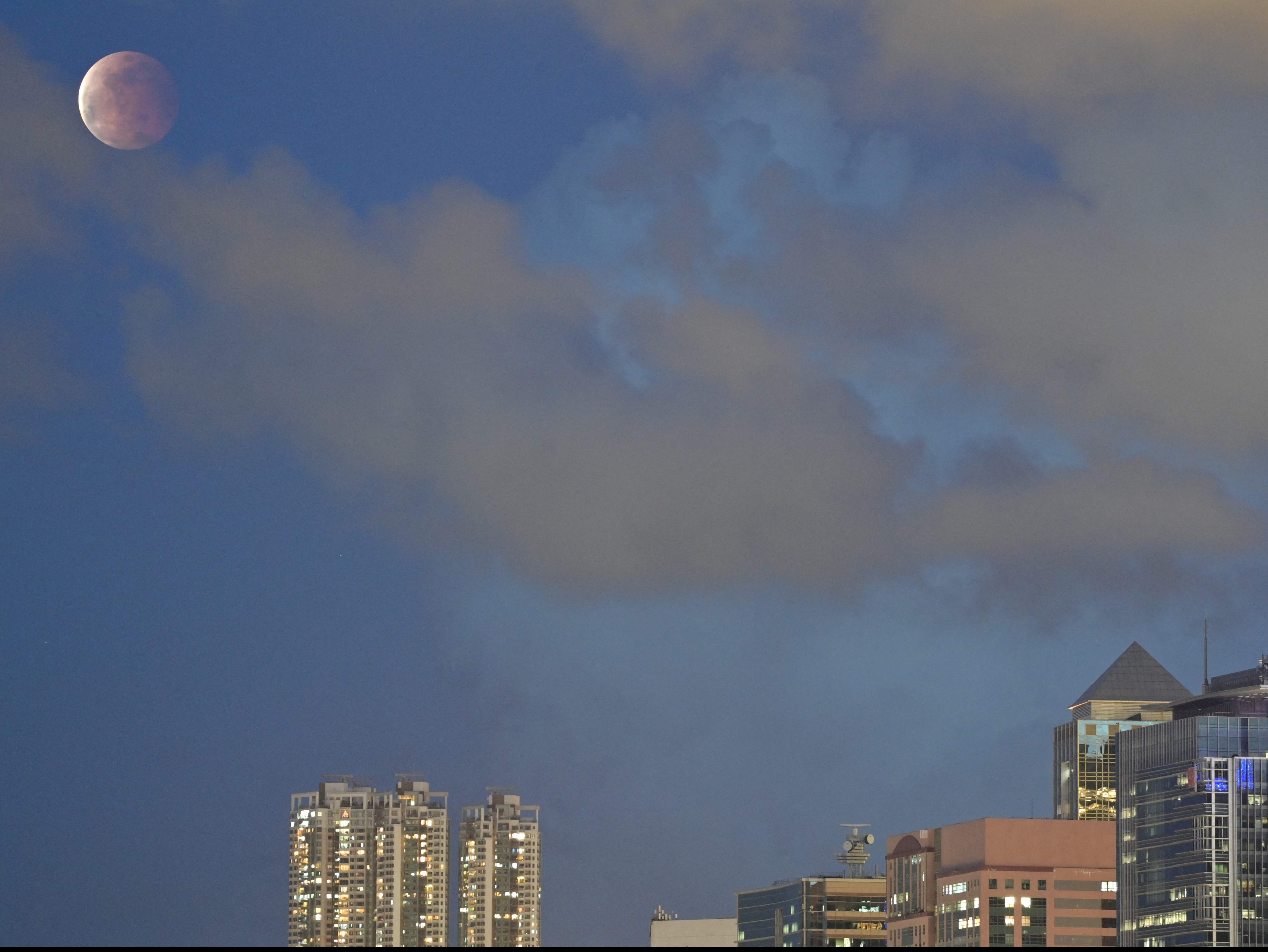 The moon over Hong Kong on Wednesday 26 May 2021