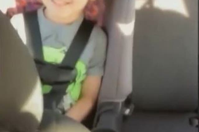 <p>Aiden Leos in the backseat of his mother’s car. The 6-year-old was shot and killed in a road rage incident in Orange County, California.</p>