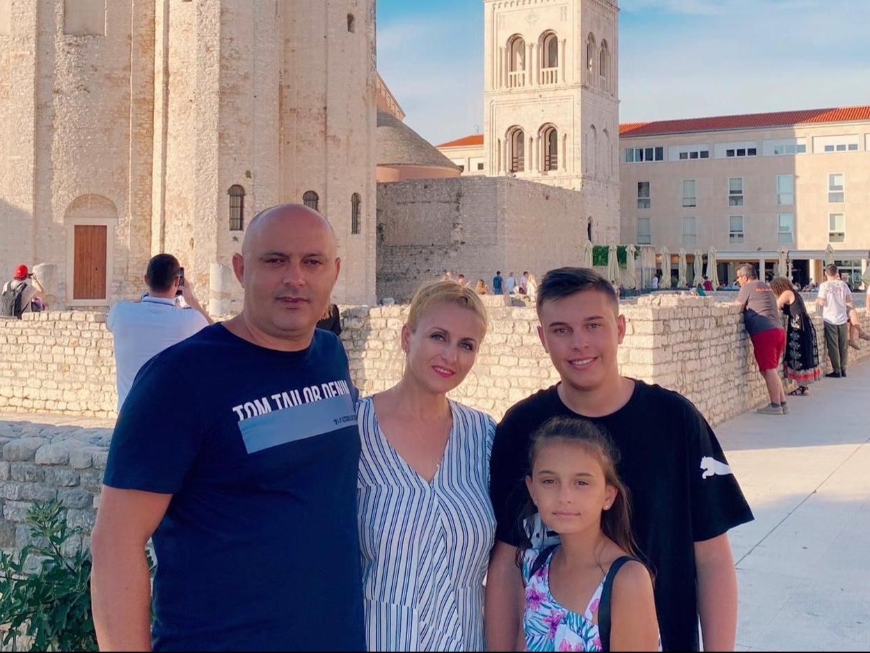 <p>Sara Bajraktari, (bottom right), 10, has been told by the Home Office that she is not eligible for post-Brexit immigration status under the EU settlement scheme, even though her parents and brother have been granted it</p>