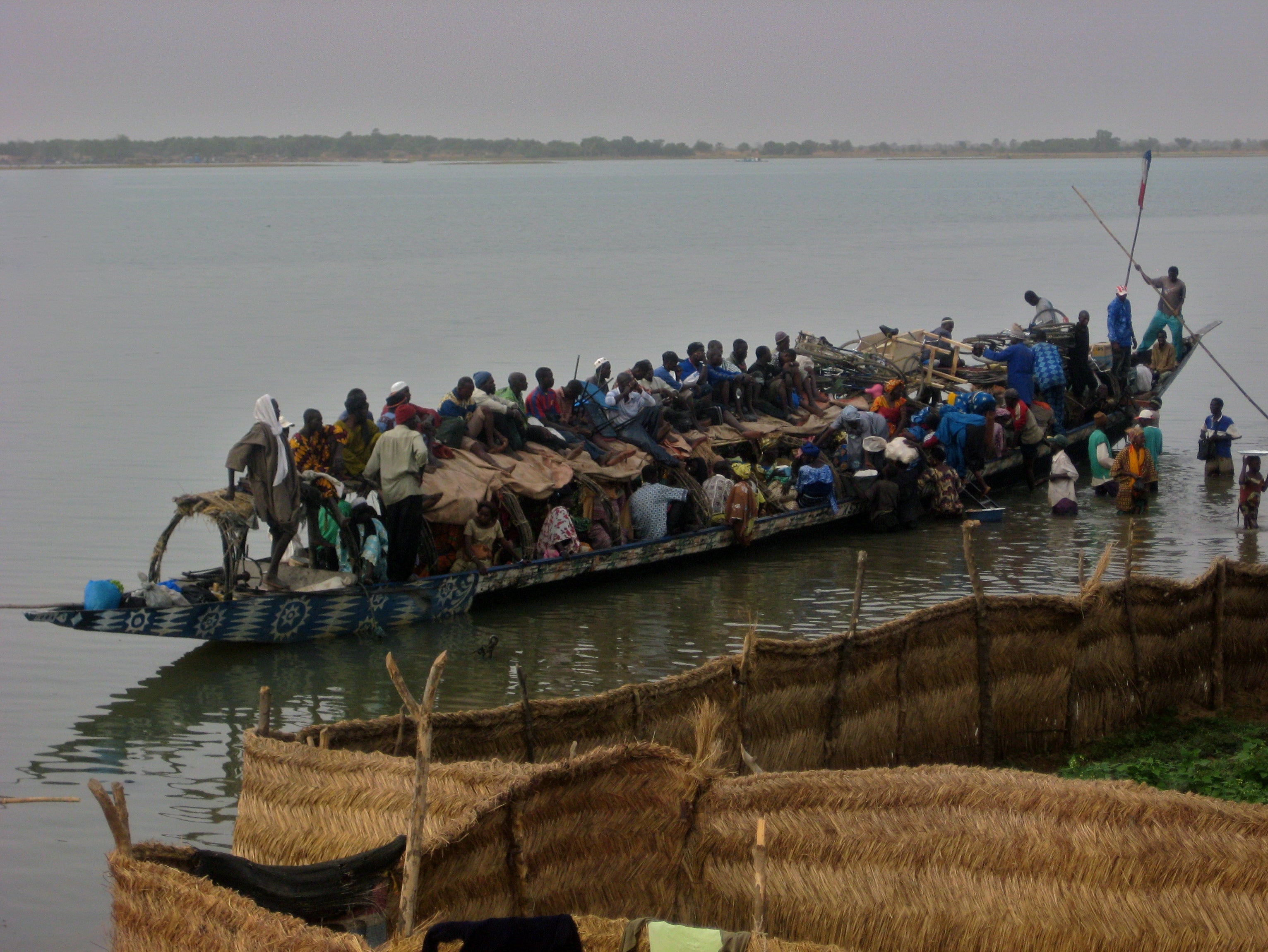 Overcrowding is common on boats on the River Niger
