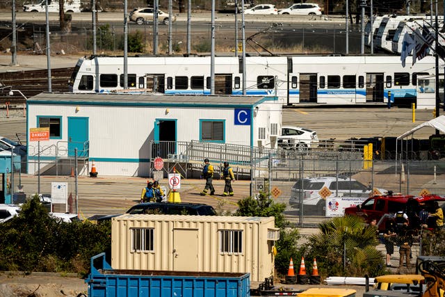 <p>Emergency personnel respond to a shooting at a Santa Clara Valley Transportation Authority (VTA) facility on Wednesday, May 26, 2021, in San Jose, Calif. Santa Clara County sheriff's spokesman said the rail yard shooting left multiple people, including the shooter, dead. </p>
