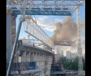 Video of the Bernabeu fire circulated on social media