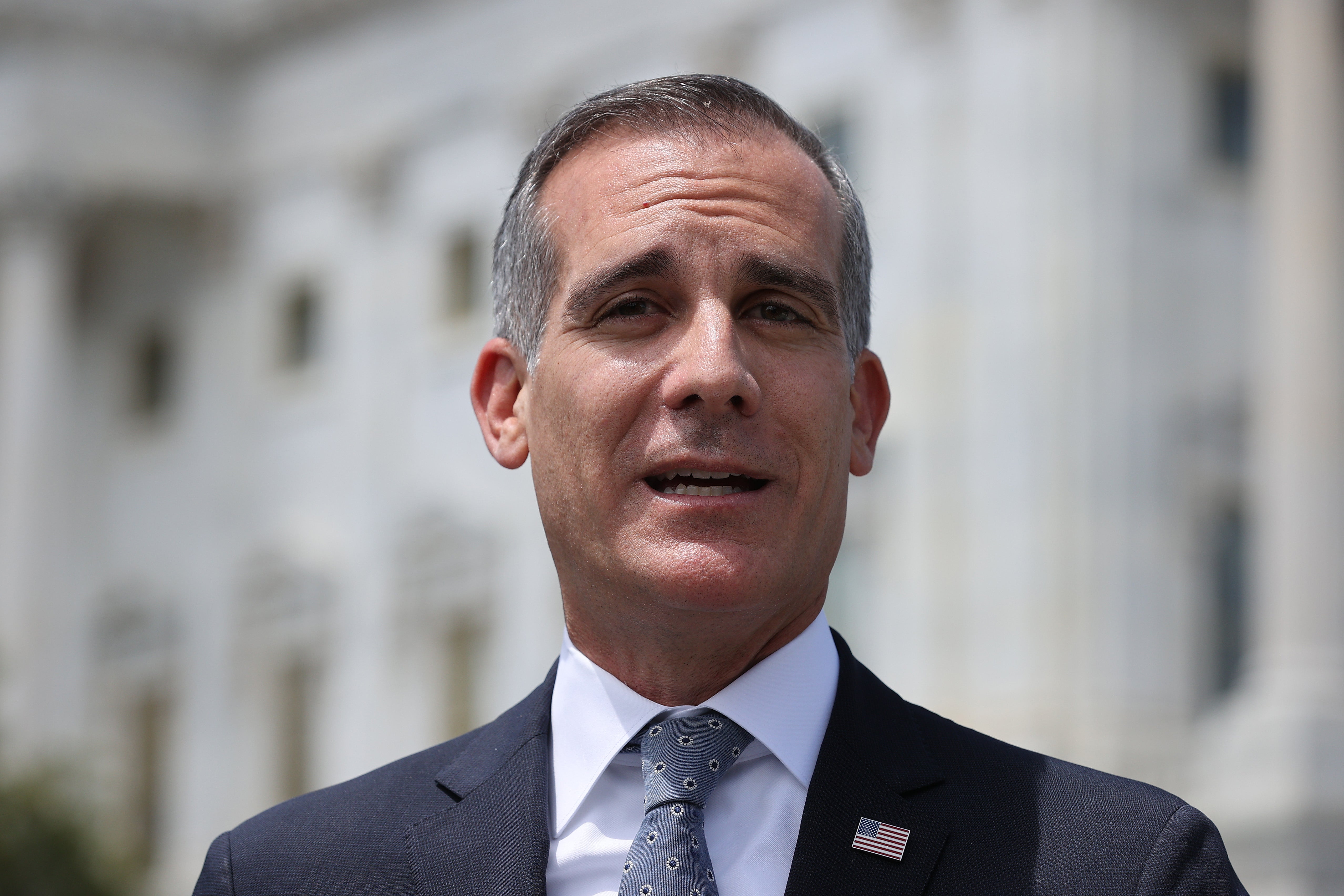 Los Angeles Mayor Eric Garcetti has faced criticism over soaring homicide rates in the city