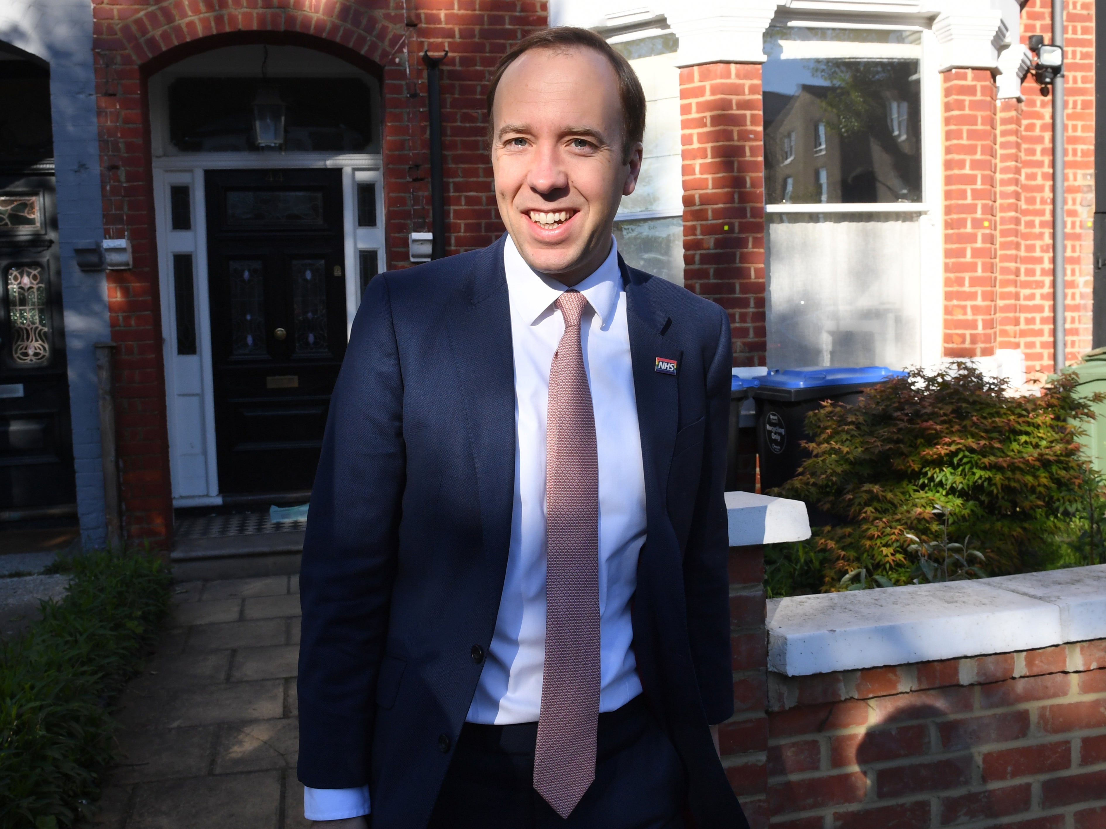 Matt Hancock outside his home on 27 May