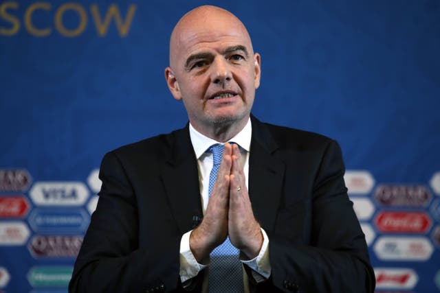 FIFA president Gianni Infantino, pictured, gave his backing to the Super League because the clubs were prepared to support his plans for a new Club World Cup format, according to LaLiga president Javier Tebas