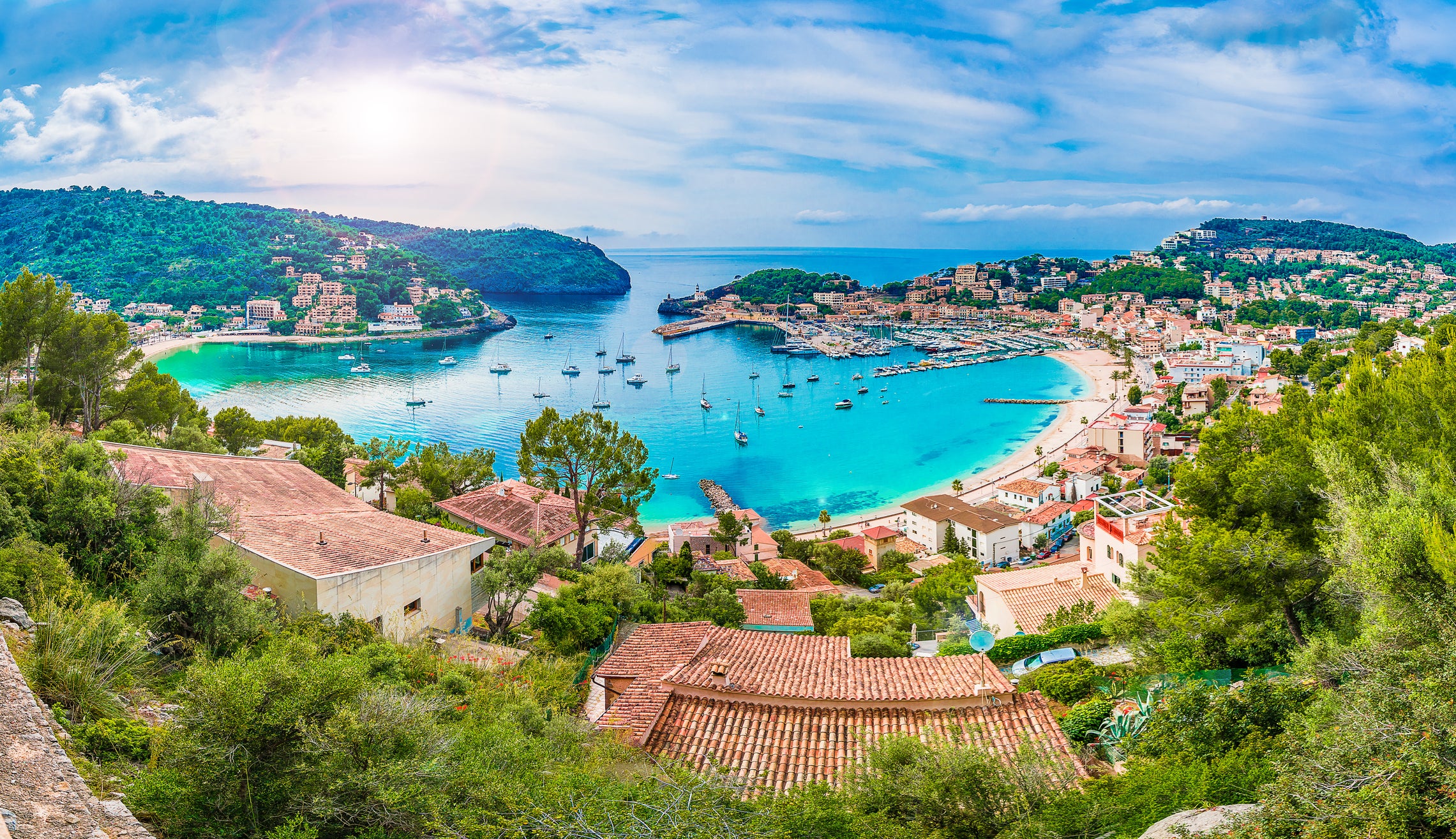 The town of Soller in Mallorca, the largest Balearic island